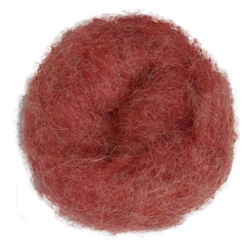 Carded Needle Felting Carded Batt Pink Red Maori DHG Carniola