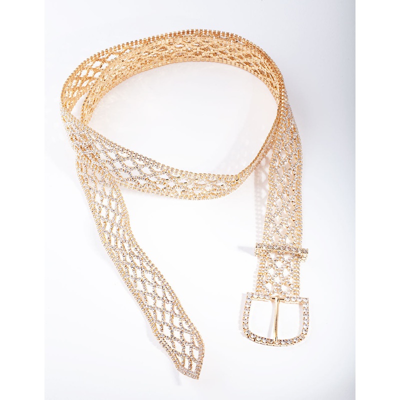 Gold Diamante Pattern Belt