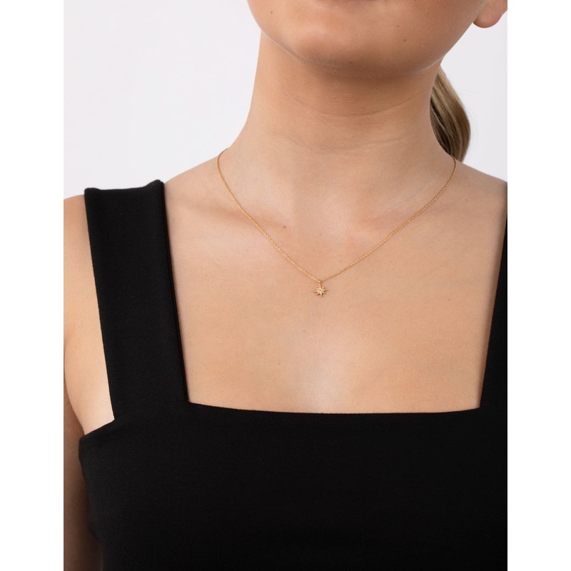Gold Plated Sterling Silver Starburst Necklace