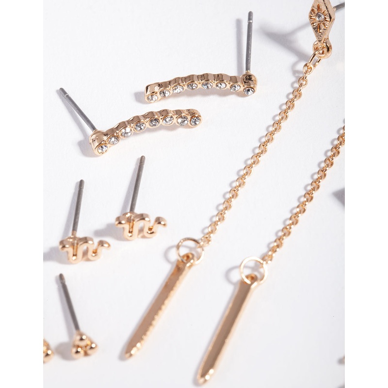 Gold Snake Tassel Earring 6-Pack