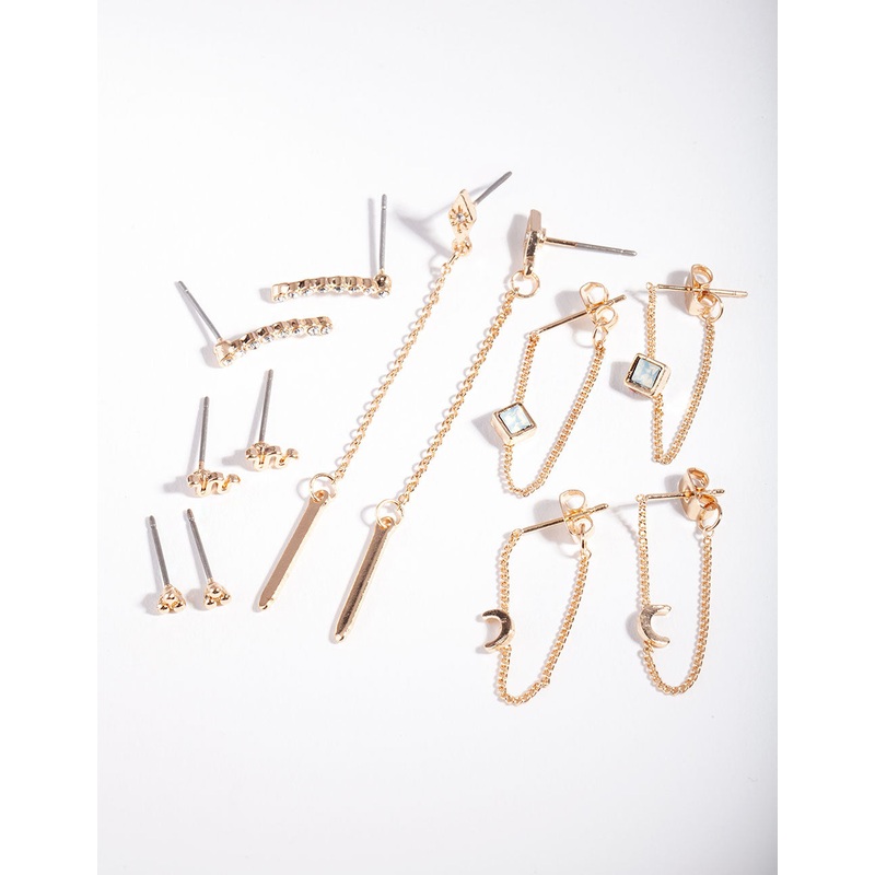 Gold Snake Tassel Earring 6-Pack