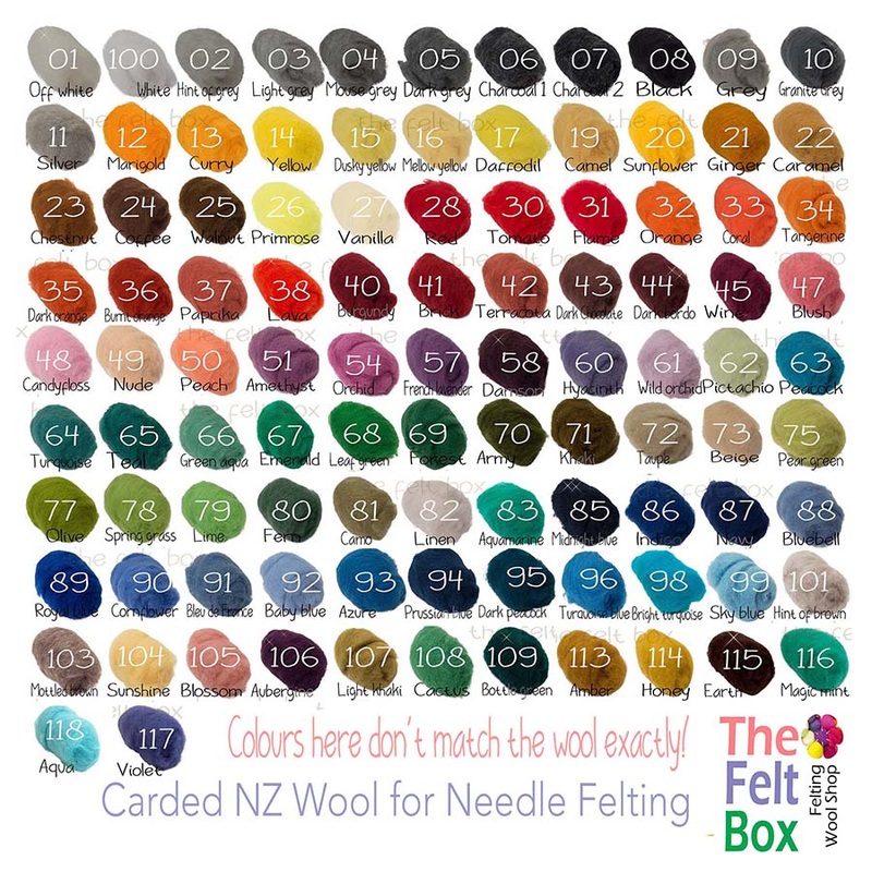 Needle Felting Carded NZ & Maori Wool Stack 5 or 10 Colours Customisable