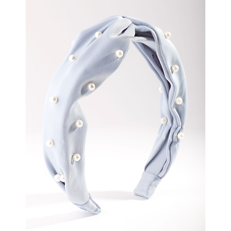 Blue Fabric Pearl Headband