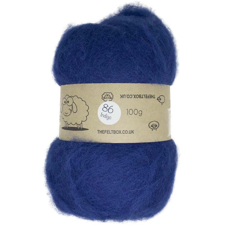 Carded NZ Wool For Needle Felting Batts – Indigo #86