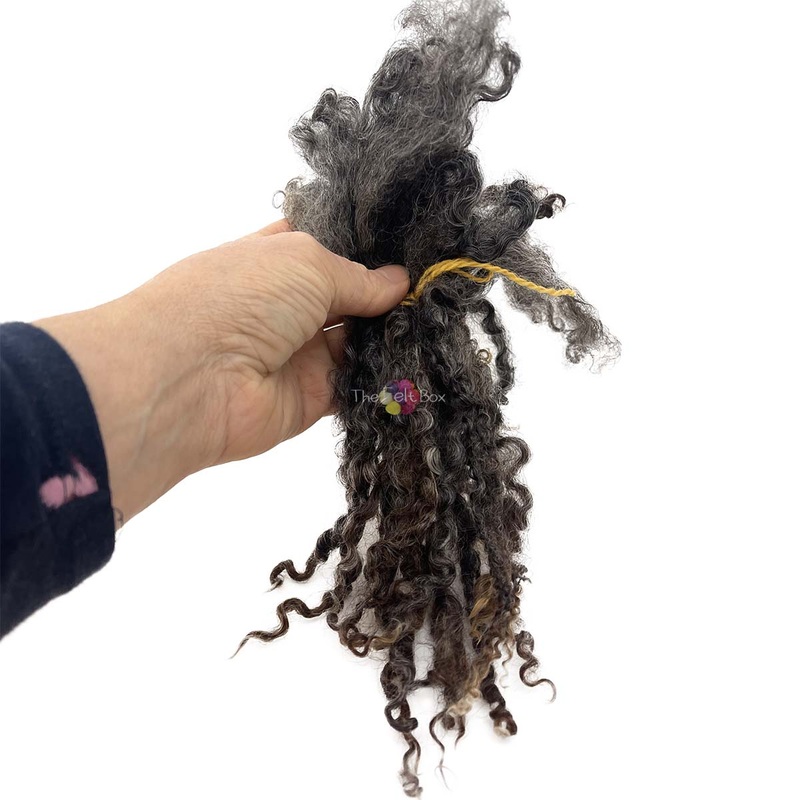 Mid Brown Wensleydale Curly Wool Locks (72) Hand Washed | Fleece 14 g