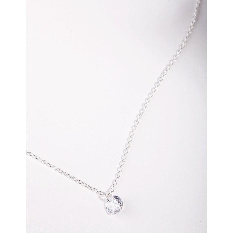 Sterling Silver Cubic Zirconia 1/4 Carat Necklace