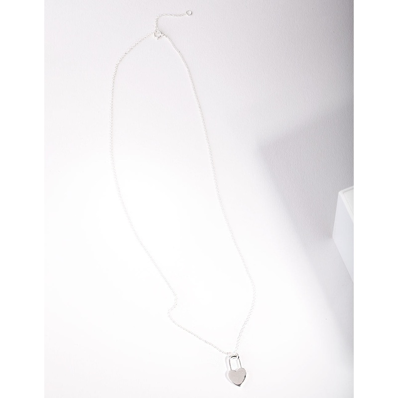 Sterling Silver Love Heart Lock Necklace