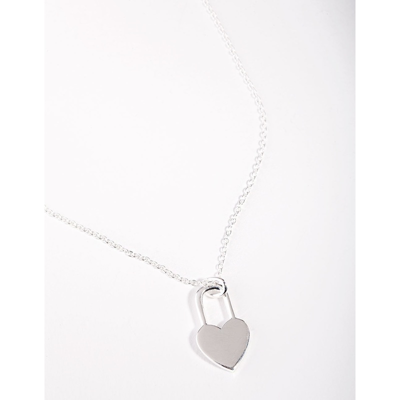Sterling Silver Love Heart Lock Necklace