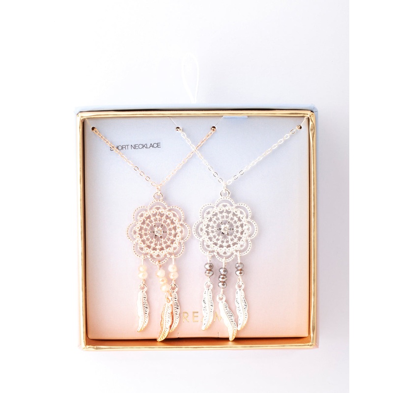 Mixed Metal Large Dreamcatcher Necklace Pack