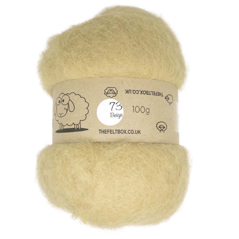 Carded NZ Wool For Needle Felting Batts – Beige #73
