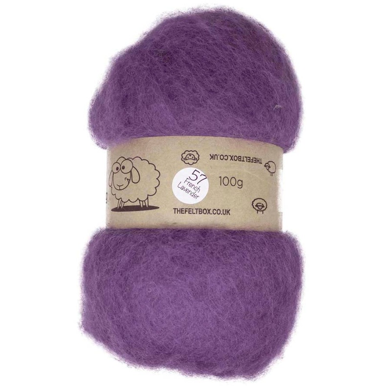 Carded NZ Wool For Needle Felting Batts – French Lavender #57