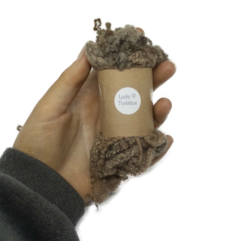 Dark brown, Grey BFL (91) Wool Locks Mixed Shades |14g Fleece