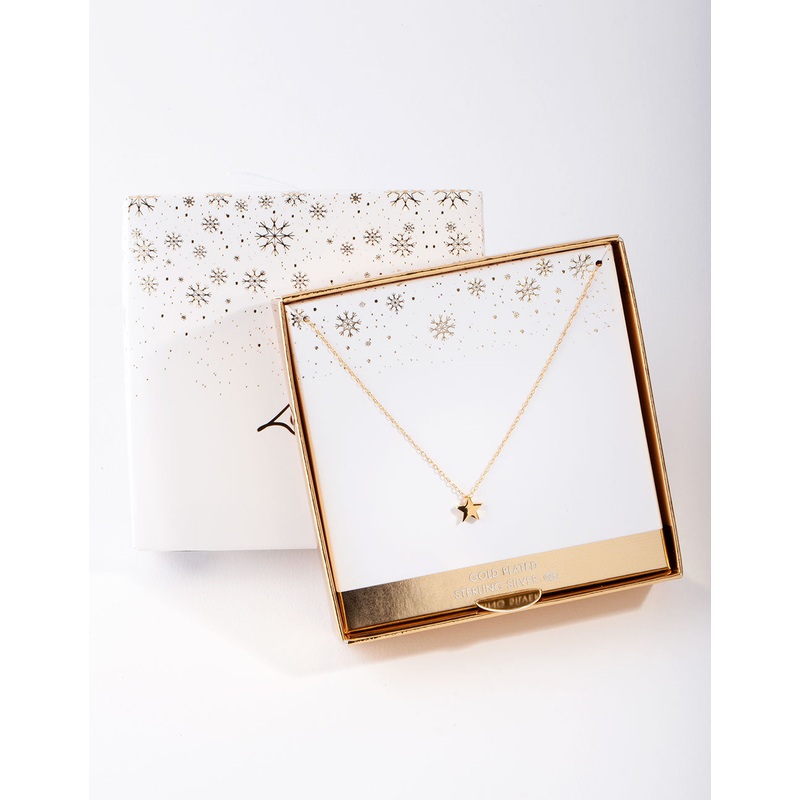 Gold Plated Sterling Silver Star Necklace