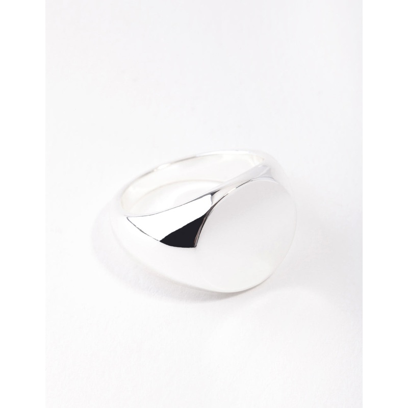 Silver Plated Plain Signet Ring
