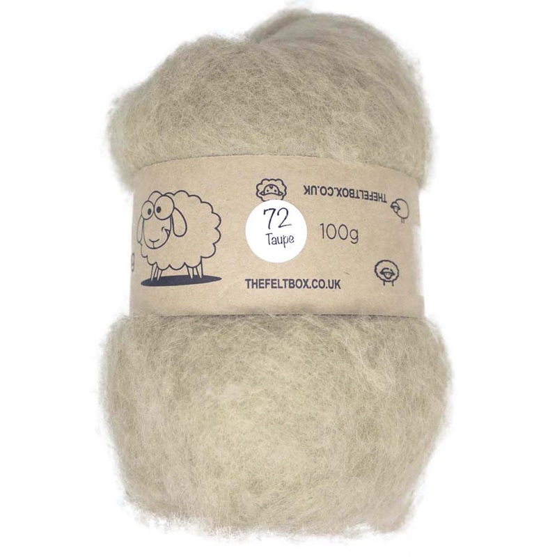 Carded NZ Wool For Needle Felting Batts – Taupe #72
