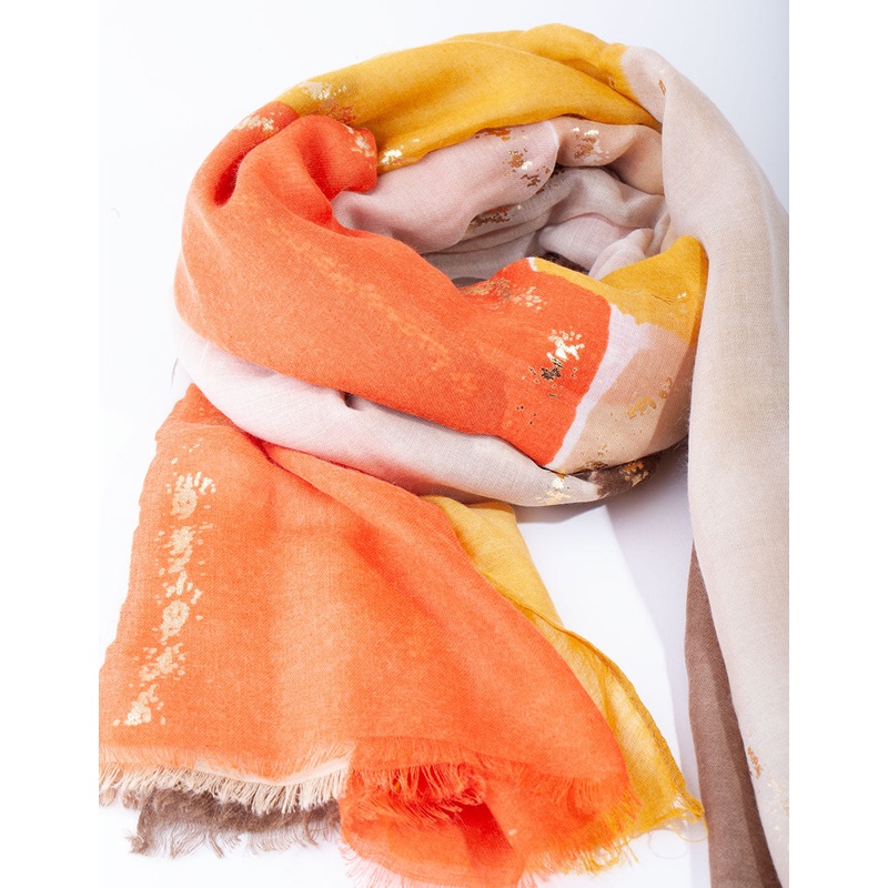 Fabric Gold Foil Block Scarf
