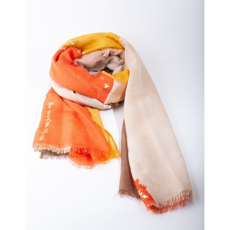 Fabric Gold Foil Block Scarf