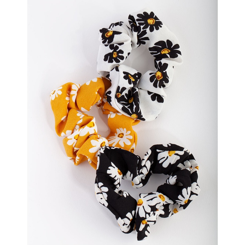 Fabric Mini Daisy Pack Scrunchie