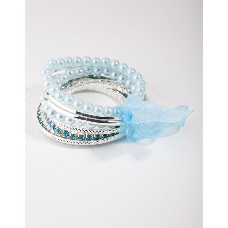 Kids Silver Diamante Baby Mix Bracelet