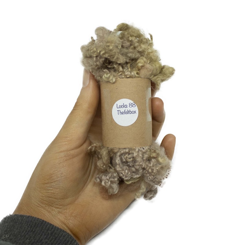 Light Brown, Beige Bluefaced Leicester Locks (88) | 14g Felting Wool