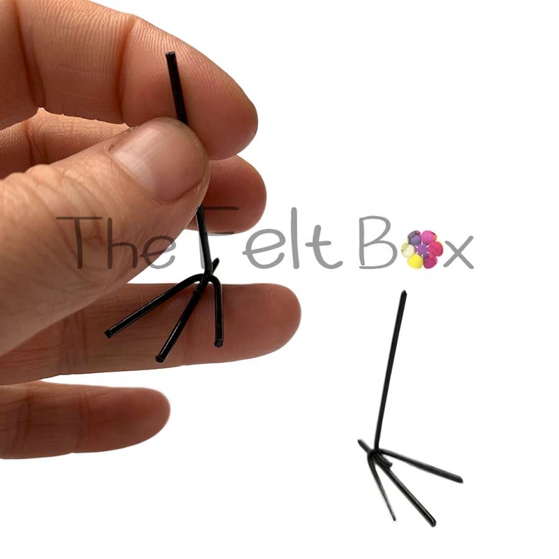 Metal Legs For Needle Felting Birds Feet – Black: H 45 mm W 25mm