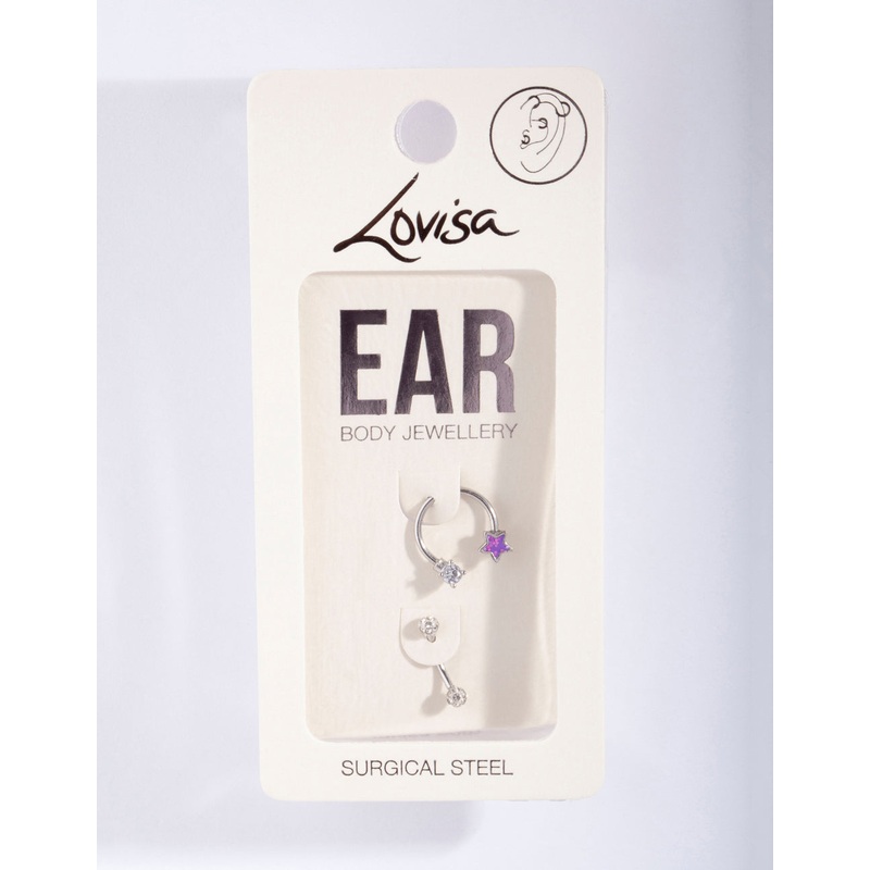 Surgical Steel Star Horseshoe Body Pack