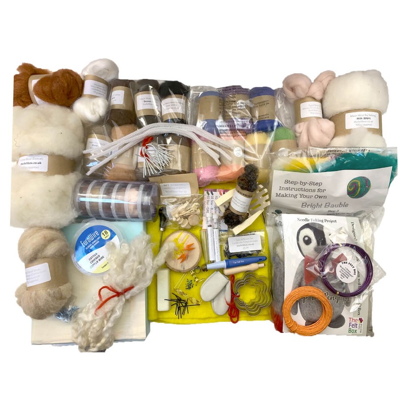 The Ultimate Needle Felting Starter Kit Wool Tools Mat Needles Value over 180