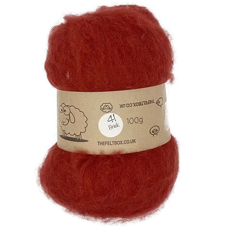 Carded NZ Wool For Needle Felting Batts –  Brick #41