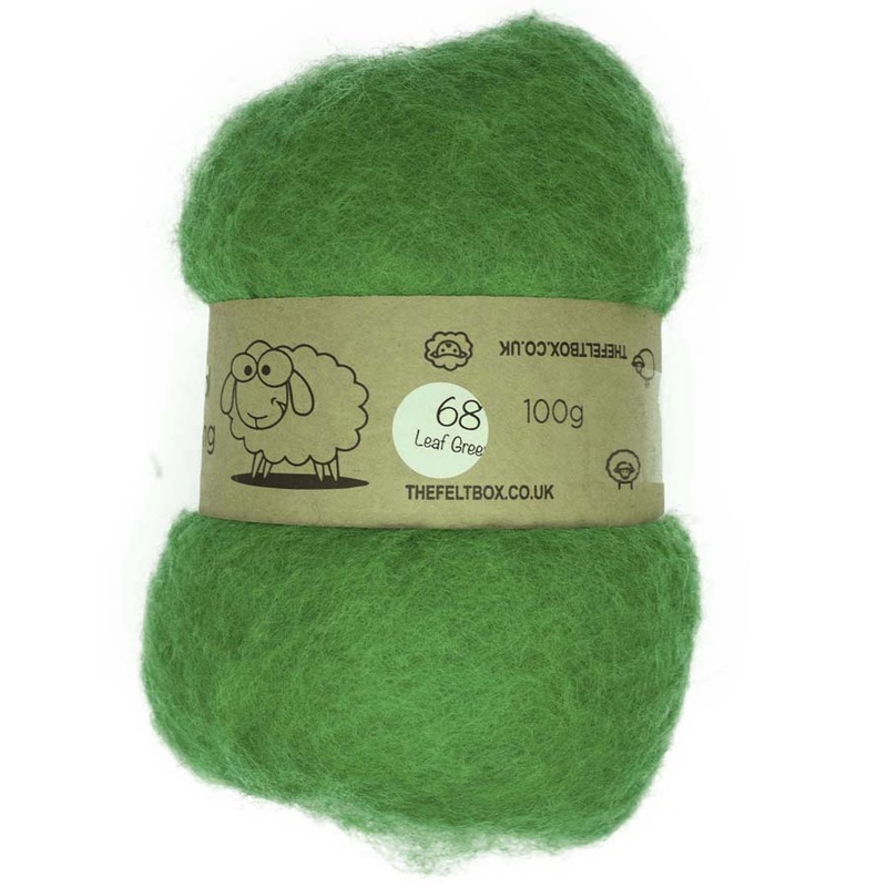 Carded NZ Wool For Needle Felting Batts – Leaf Green #68