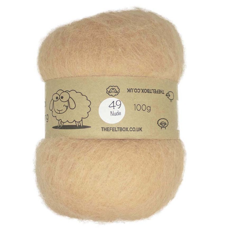 Carded NZ Wool For Needle Felting Batts – Nude #49