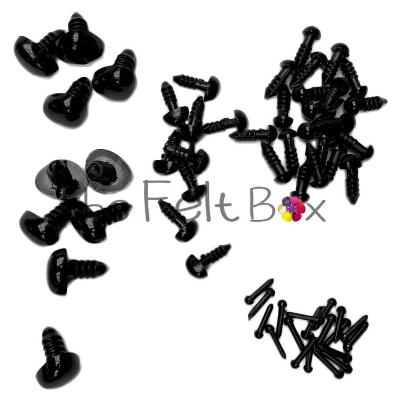 Eyes and Noses  for Needle Felted Animals, Set  of 20