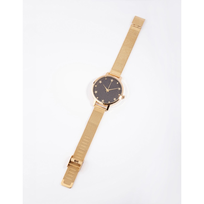 Gold Star Glitter Mesh Watch