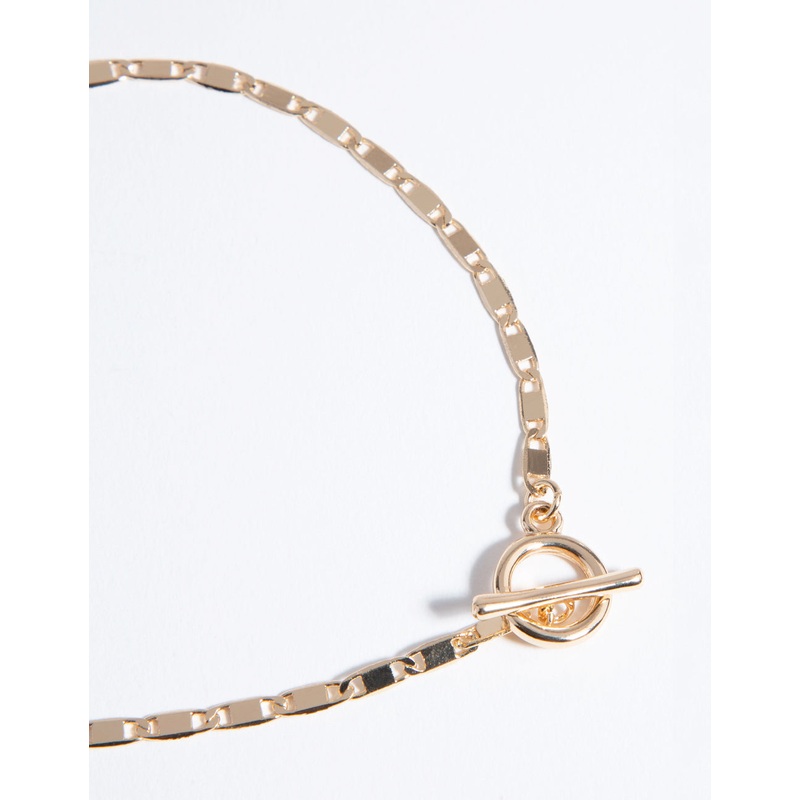 Gold Tab Chain T&O Anklet