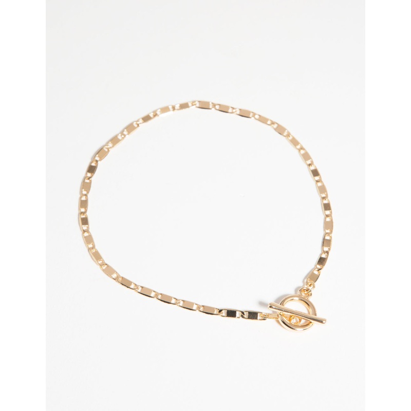 Gold Tab Chain T&O Anklet
