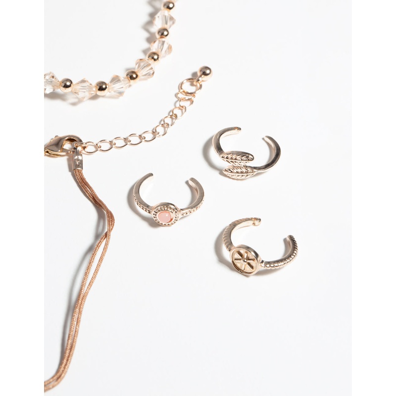 Rose Gold Princess Toe & Anklet Set