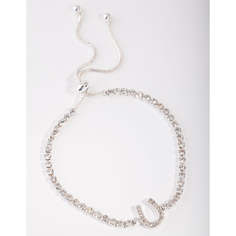Silver Horse Shoe Cup Chain Bracelet