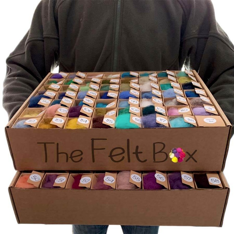 Carded Felting Wool Multi Colour Set Needle Painting Palette The Felt Box  111 pc