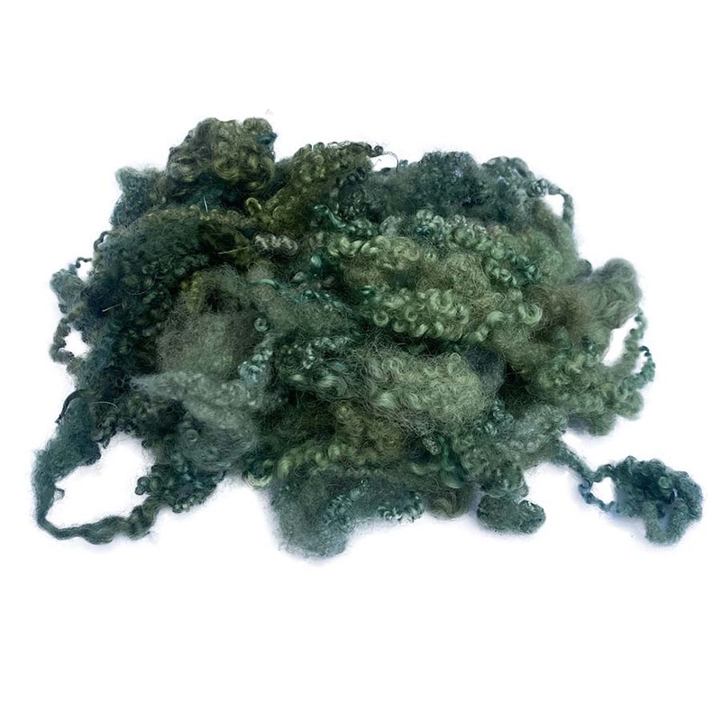 Forest Green BFL Wool Locks (95) | Needle Felting UK 14 g