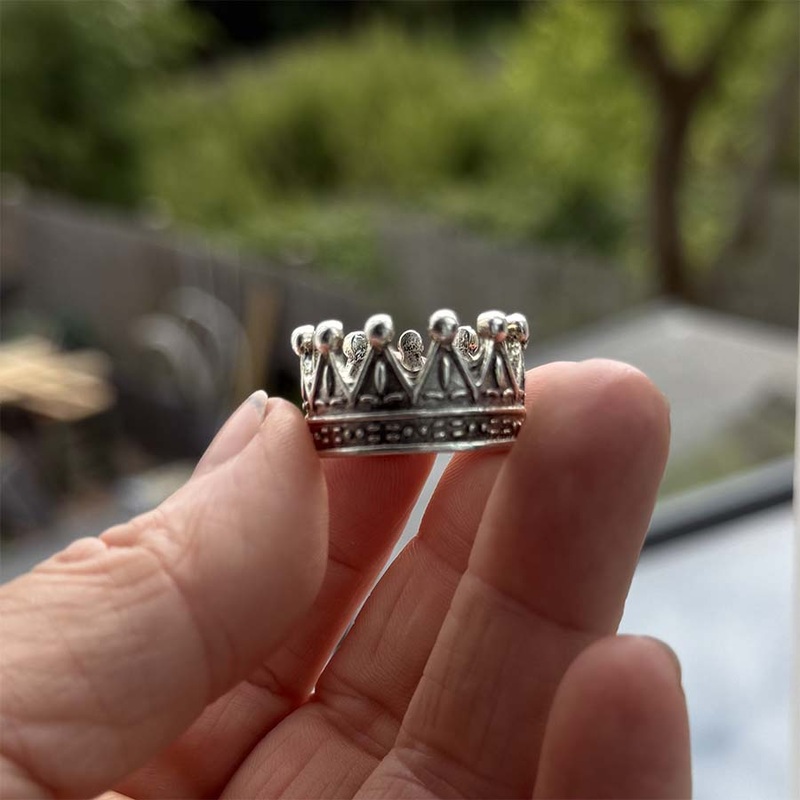 Metal Crown Charm  20mm Diameter | The Felt Box UK -Antique Silver