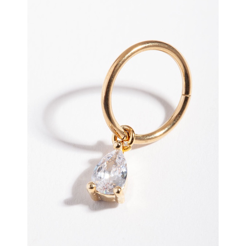 Surgical Steel Gold Pear Belly Ring