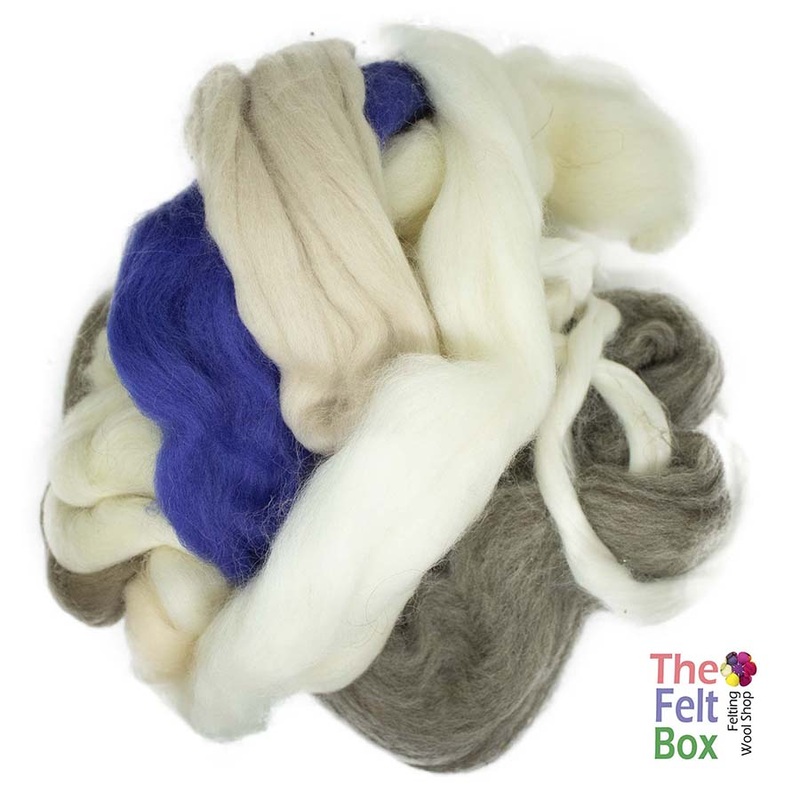 The Felt Box Assorted Wool Tops (01) Waste Wool 100g