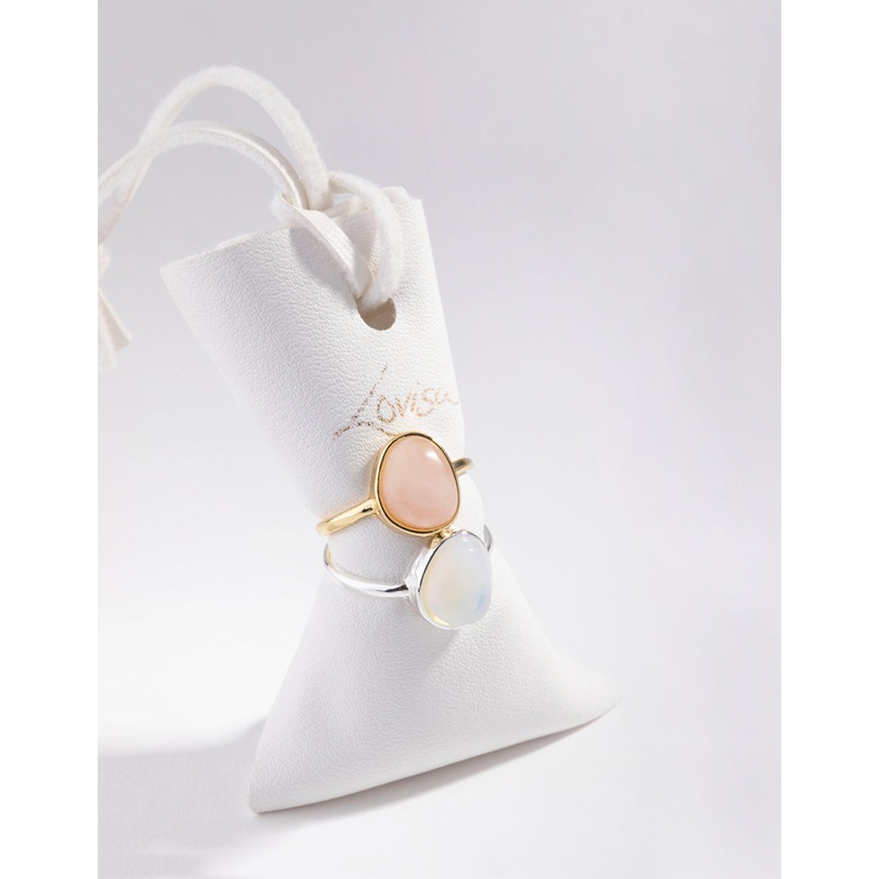 Gold Plated Diamante Star Pack Rings