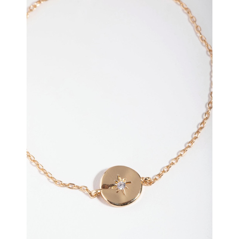 Gold Plated Starburst Disc Bracelet