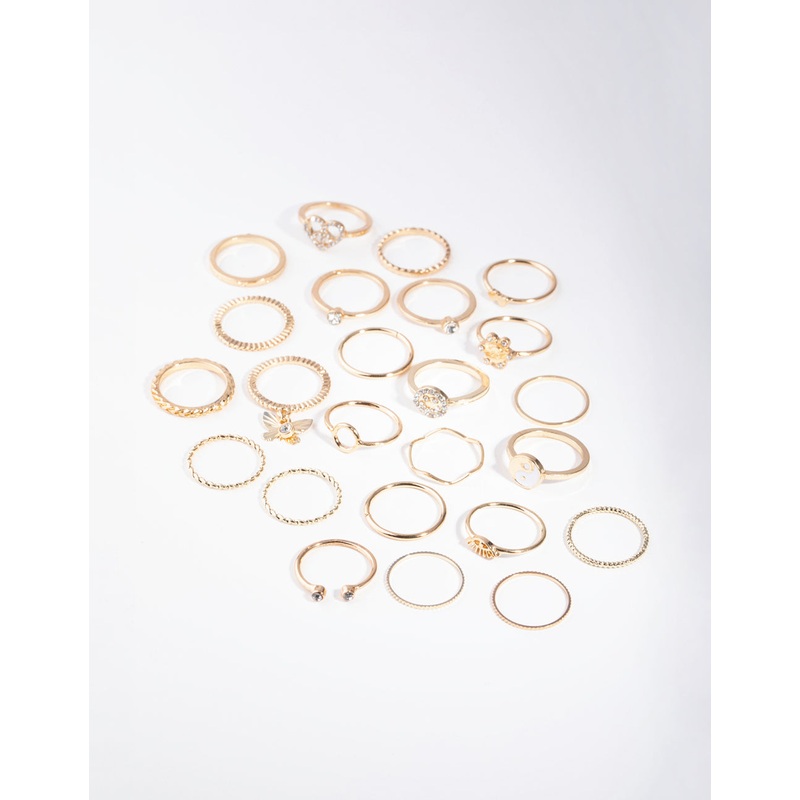 Joyful Gold Peace Rings 24-Pack