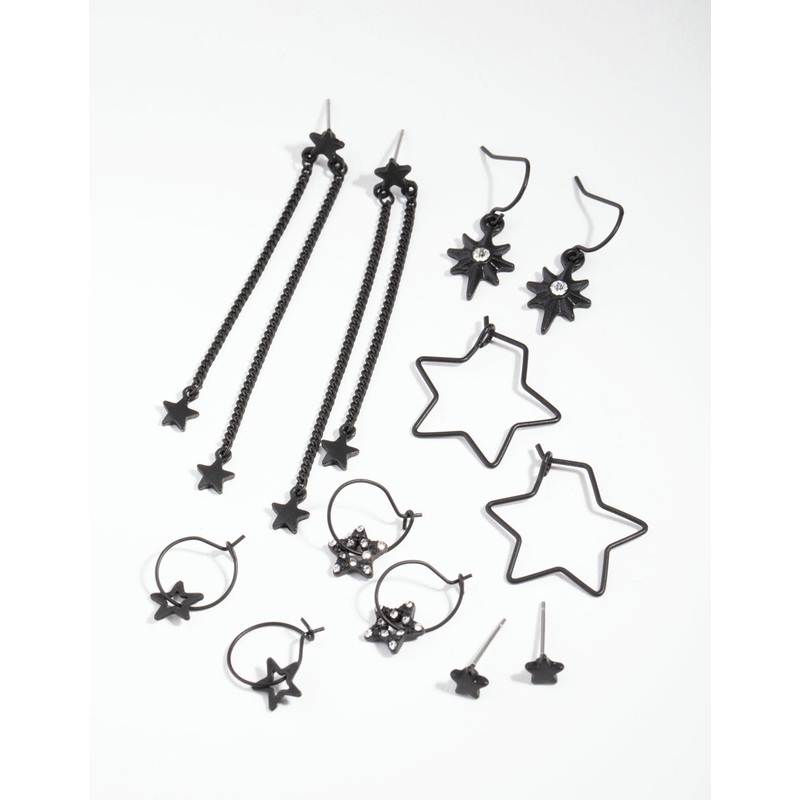 Matte Multi Star 6-Pack Earring