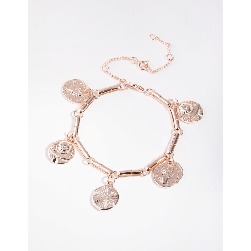 Rose Gold Plated Large Coin Bracelet