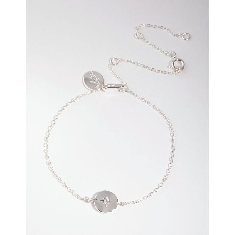 Silver Plated Starburst Disc Bracelet