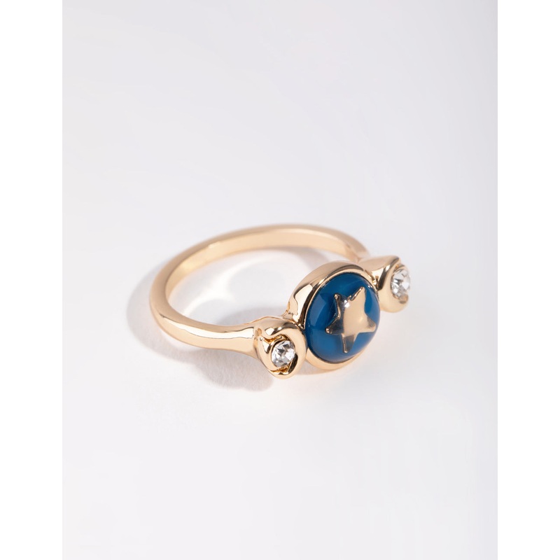 Gold Mood Star 3-Stone Ring|SM|ML