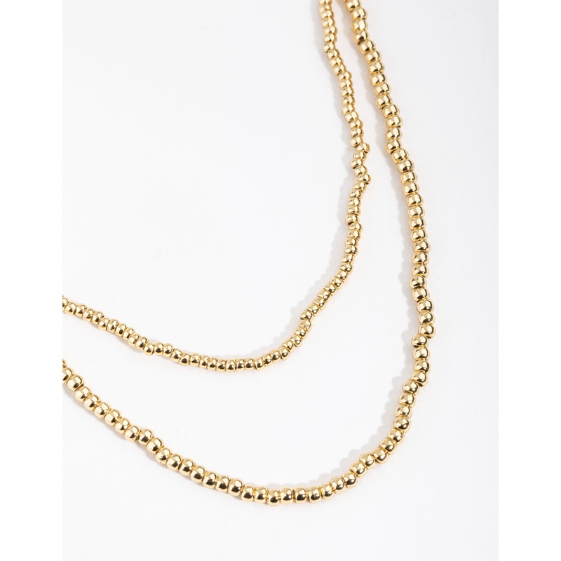 Gold Plated Double Bead Necklace
