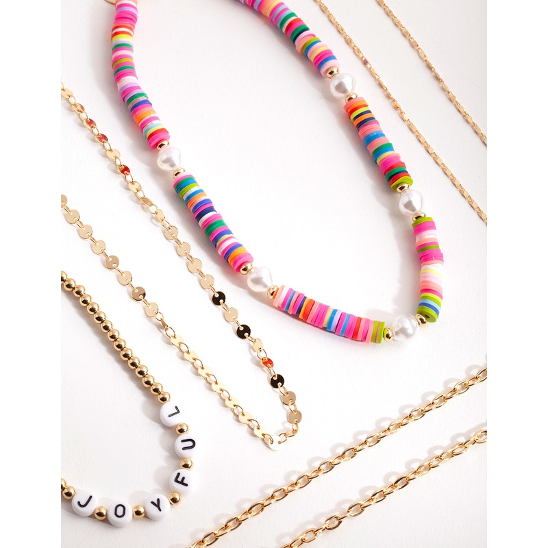 Gold Joyful Choker 5-Pack